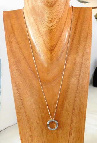 Ladies 10KT White Gold Round 1/3 CT Diamond Pendant 20" 14KT Necklace 3.4 g - Picture 2 of 8