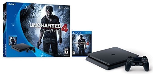 Sony PlayStation 4 Slim 500GB Console Uncharted 4 A Thief's End PS4 Game Bundle 