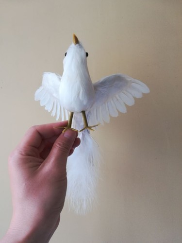 Simulación Pájaro Modelo Pájaro Espuma y Plumas Ala Cola Larga Muñeca Pájaro Regalo 30x20cm - Imagen 4 de 6