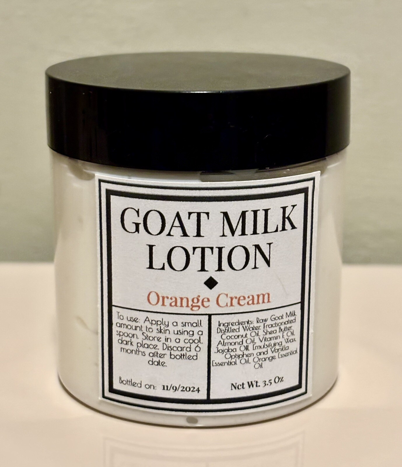 GOAT MILK LOTION Orange Cream ~New 3.5 oz. Jar
