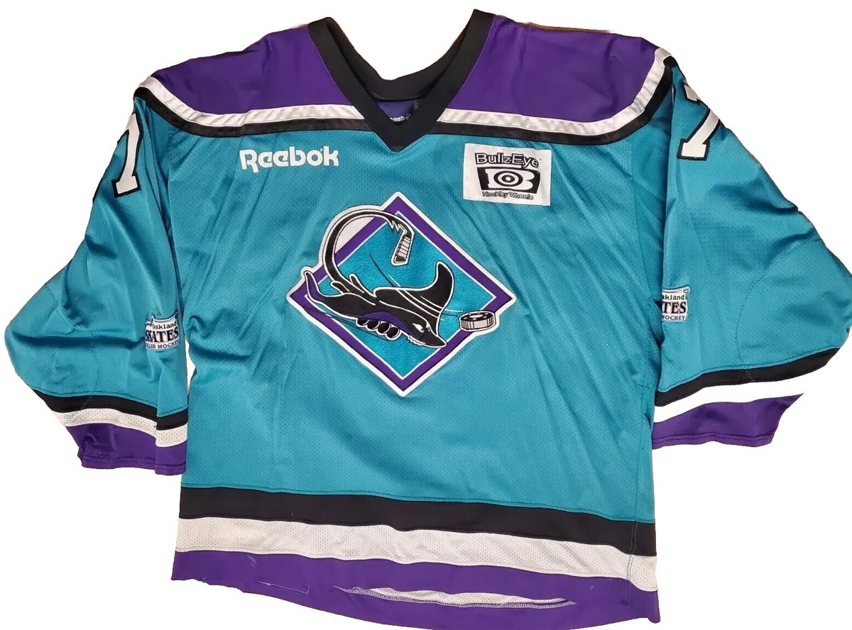Oakland Skates RHI Roller Hockey Game Worn Jersey Reebok Used Blue