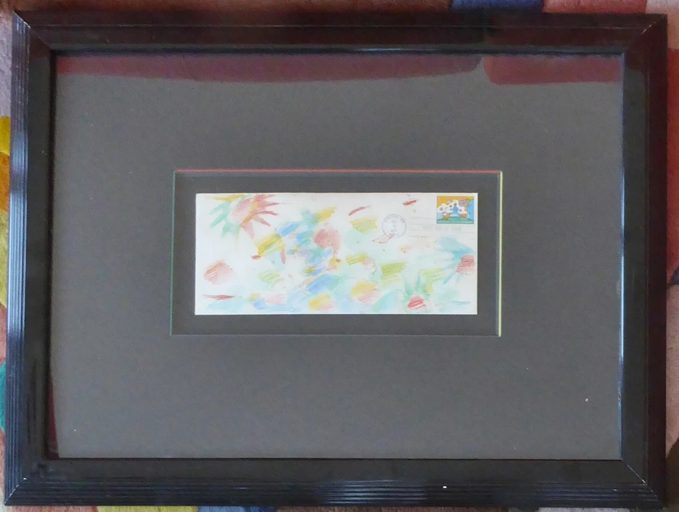 彼得·马克 独特 混合媒体 绘画 1974 年 首日 封面 手签 带框 — 第 4/4 张图片