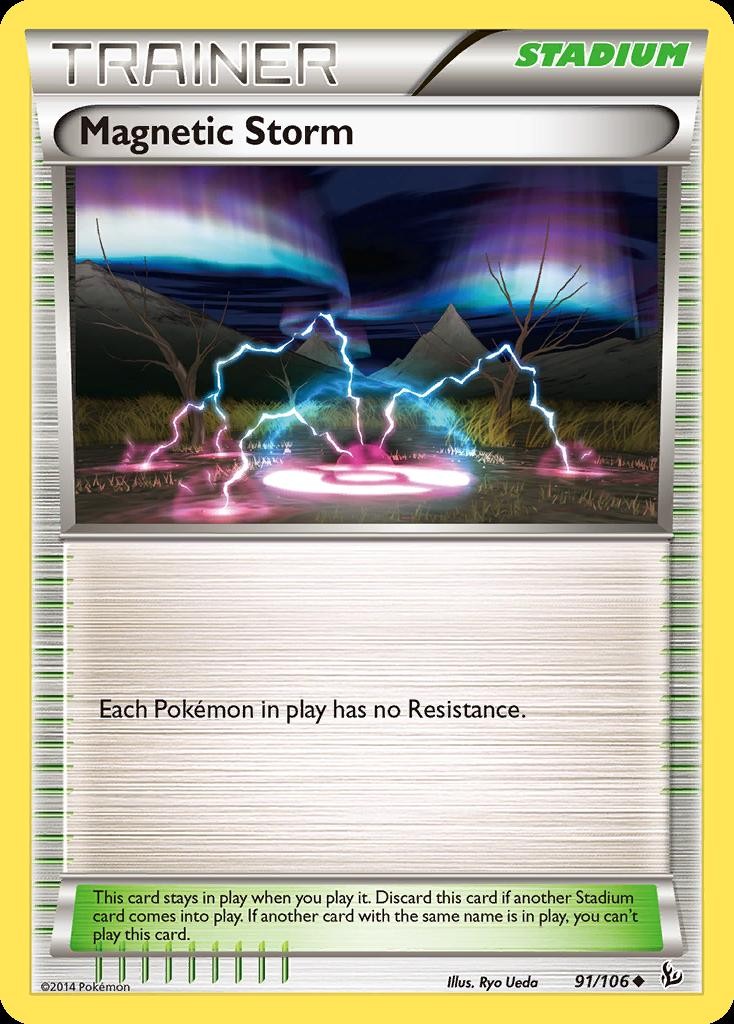Pokemon Magnetic Storm (91/125) Flashfire LP REVERSE HOLO