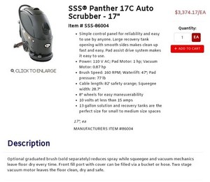 SSS panther 17 C Auto Scrubber 17"