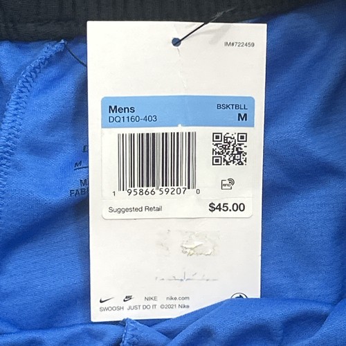 Nike DNA Dri-Fit Basketball Shorts DQ1160 403 Black/Blue Zip Pocket Mens Sz M - Picture 6 of 7
