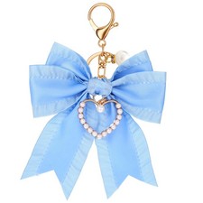 Bow Keychain for Purse Pearl Bow Keychain Bag Charms for Handbags Pearl Wrist...