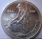 1987 "The American Prospector" 1oz .999 Fine Silver Round, Engelhard Round