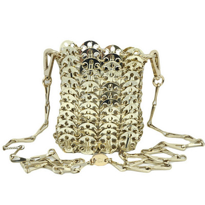 PACO RABANNE Gold Schultertasche Kette Mini Bag mit Staubbeutel