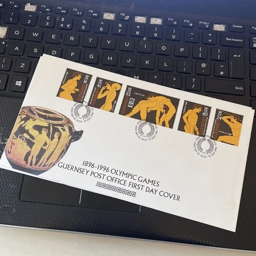 Guernsey FDC First Day Cover 1996 OLYMPIC GAMES CENTENARY UNADDRESSED AS SCAN