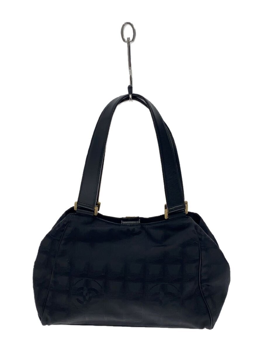 CHANEL Black Nylon Allover Logo Travel Tote Bag