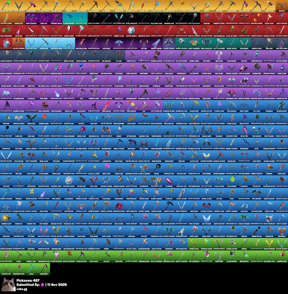 Fortnite 821 Skns OG Renegade Raider,Black Knight,Wonder,Eon,FishStick CONTACT M - Image 3 of 4