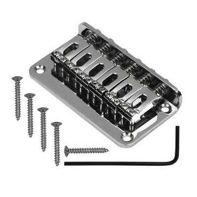 Metal Chrome 6-String Electric Guitar Fixed Bridge with 10.5mm String Space F