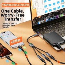 3-Port USB Hub with OTG Support for Keyboard Mouse and Game Controller