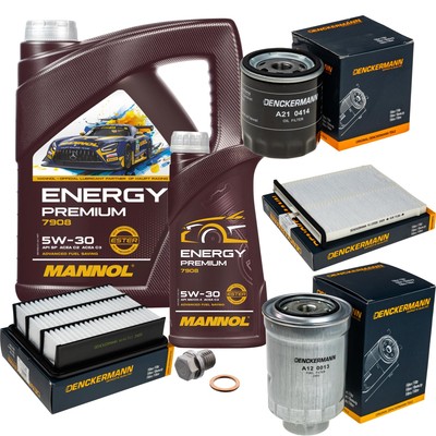 DENCKERMANN Inspektionspaket MANNOL Energy Premium 5W-30 6L für Mazda CX-5 2.2