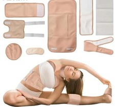 2x Organic Castor Oil Pack Wrap Reusable Castor Oil Compress Wrap Kit Adjustable