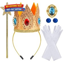 5PCS Princess Crown Accessories, Princess Tiara Headband/Wand/Gloves/Brooch/E...