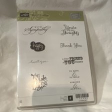 Stampin' Up Heartfelt Greetings Rubber Unmounted Stamp Set 133485 Thank You