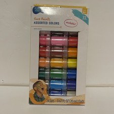 hello Hobby Face Body Art 22 Assorted Colors 24 Jars Washable 20 mL Each New