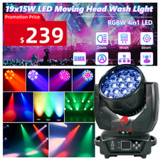 Led Wash Zoom Aura 19x15w RGBW 4in1 Led Zoom Moving Head Light DJ Stage Light