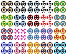 ACCLAIM Autoadhesivo Espiral Cuencos Bowlers Identidad Pegatinas Juegos Completos de 4