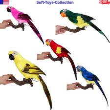 45/60cm Artificial Macaw Parrot Decoration Feather Bird Home Garden Ornament