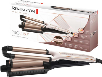 Remington Welleneisen [Testsieger] Proluxe 4-In-1 Lockenstab: Beach, Natürlich W
