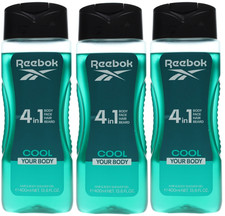 Image of 3x400ml Reebok 4-IN-1 (Body,Face,Hair,Beard) Shower Gel for Men - Cool Your Body