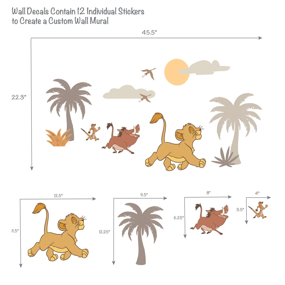 Calcomanías/pegatinas de pared tipo mural Lambs & Ivy Disney Baby Lion King Safari Foto 2 de 4