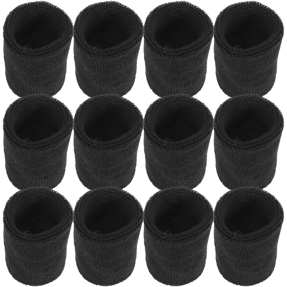 Pulseras de poliéster negras 6 pares de sudaderas para uso de calcetines deportivos y de baile