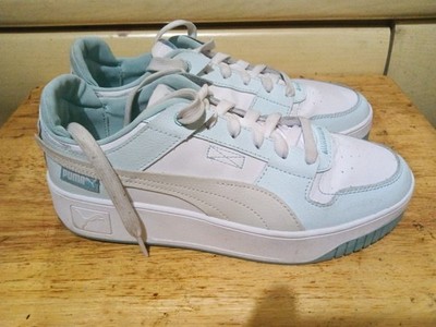 Puma Women s Carina Street VTG White/Gray Lace-Up Sneakers, Size 10