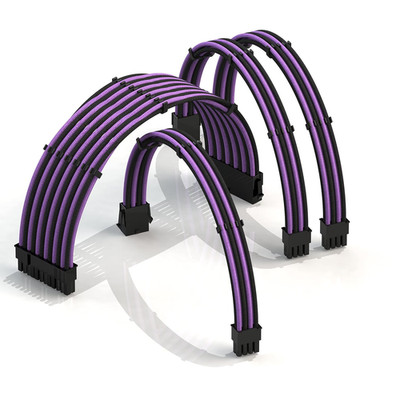 LINKUP - AVA 30Cm PSU Cable Extension Sleeved Custom Mod GPU PC Braided W/Comb K