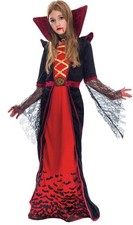 Royal Vampire Costume for Girls, Deluxe Set Halloween Gothic Victorian Vampir...