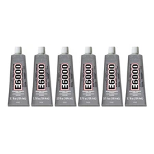 E6000 Multipurpose Adhesive 6 Pack Clear 3.7 Oz Industrial Strength Glue