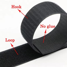 Hook loop tape non-adhesive sewing fastener tape nylon fabric 5 yards 25mm width