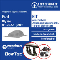 FüR Fiat Ulysse 01.2022-Jetzt AHK Abnehmbar +13Pol Spezifisch E-Satz NEU TOP