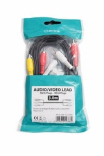 3m RCA Audio Video Cable 3x RCA to 3x RCA AV Lead TV DVD Composite Cable New