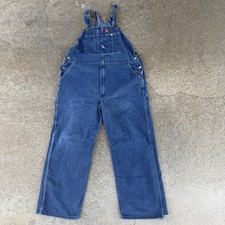 Dickies Coveralls Overalls Mens 38-40 Mid Wash Blue Workwear Hammer Pocket Denim