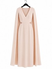 REISS KATE CAPE-STYLE NUDE MIDI DRESS RRP £2...