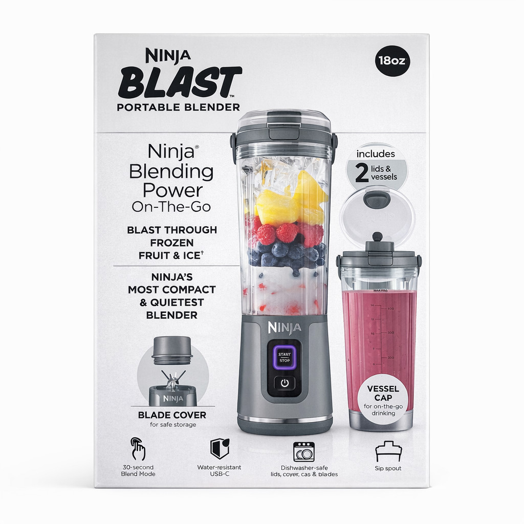 Ninja Blast 18oz. Portable Blender and Accessories-(2) Vesse