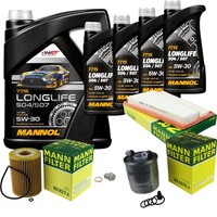 Inspektionspaket 9L Mannol Longlife 5W-30 FüR Mercedes W164 ML 320 CDI S204 C