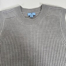 CeCe Gray Sleeveless Ribbed Texture Sweater Size Medium
