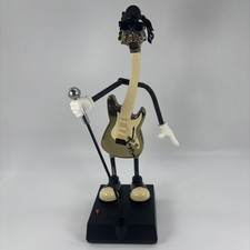 WACO Animated Sound Sensor DANCING Gold STAND UP Guitar Figurine WORKS