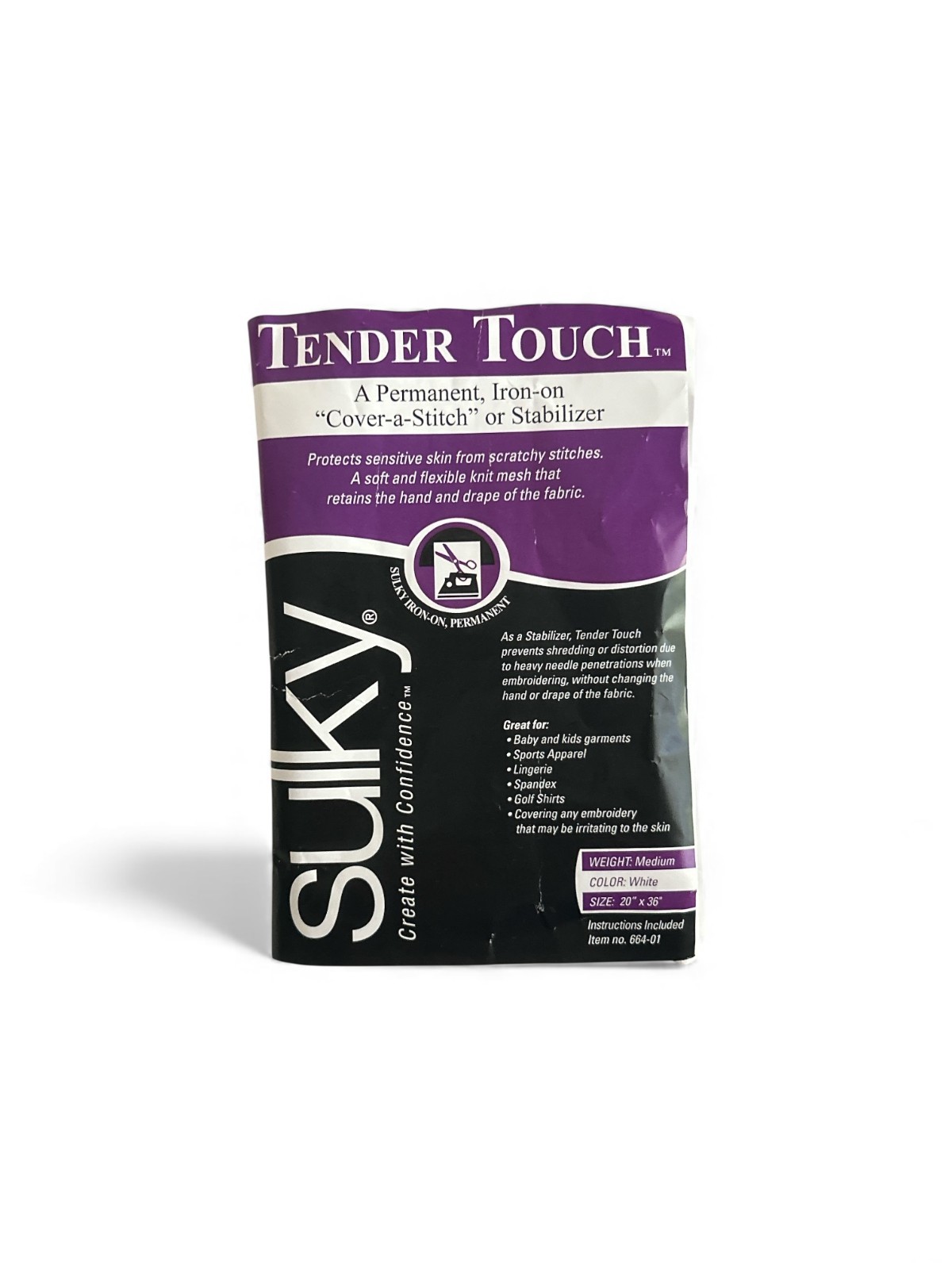 Sulky Of America Cut Away Tender Touch Iron-On Backing White