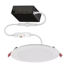 Commercial Electric Ultra Slim Integrated LED 6 in Round Adj Color Temp Canless