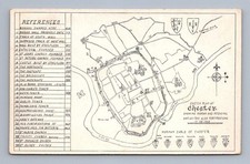 Antique United Kingdom Postcard CHESTER Roman Medieval Map 1905
