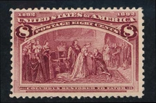 UNITED STATES (US) 236 MINT F-VF HINGED 8c COLUMBIAN