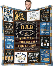 Dad Gifts Throw Blanket 60" x 50", Birthday Gifts for Dad from Daughter Son, Fat