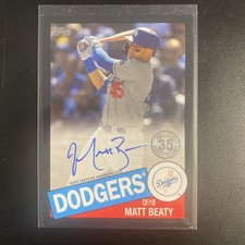 2020 Topps Series 2 Matt Beaty Dodgers 84A-MBE Black 1985 Autograph /199