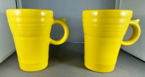 Fiestaware Sunflower Bistro Latte Mugs (Pair) Retired 18 oz. | Homer Laughlin