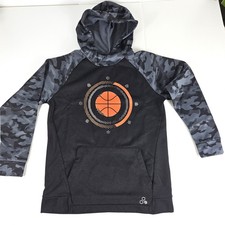 Tek Gear Hoodie Youth Large 14/16 Black Camo Basketball Pullover Warm Tek Boys